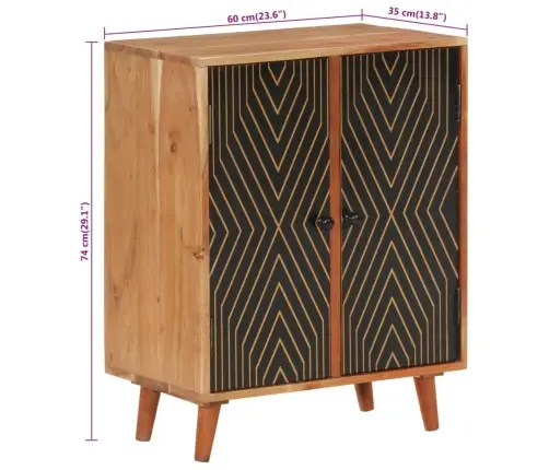 Kumode, 60X35X74 Cm, Akācijas Masīvkoks Vidaxl