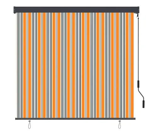 Āra Ruļļu Žalūzija Dzeltena Ar Zilu 180 X 250 Cm Audums Vidaxl