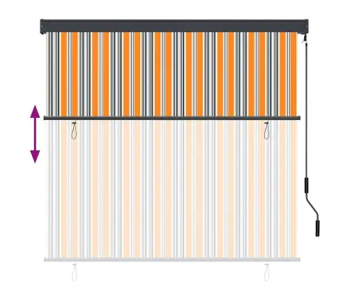 Āra Ruļļu Žalūzija Dzeltena Ar Zilu 180 X 250 Cm Audums Vidaxl