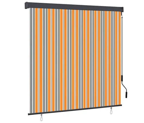 Āra Ruļļu Žalūzija Dzeltena Ar Zilu 180 X 250 Cm Audums Vidaxl