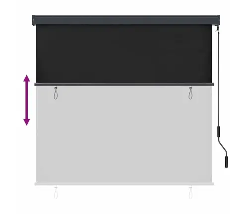 Āra Ruļļu Žalūzija Regulējams Antracīts 180 X 250 Cm Audums Vidaxl