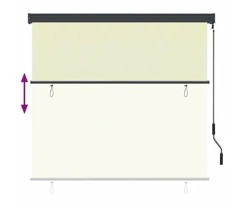 Āra Ruļļu Žalūzija Regulējams Krēmkrāsa 180 X 250 Cm Audums Vidaxl