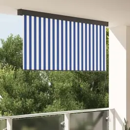 Āra Ruļļu Žalūzija Regulējams Zils Un Balts 200 X 250 Cm Audums Vidaxl