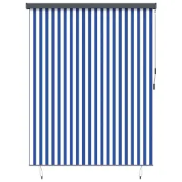 Rulookardin Sinine Ja Valge 200 X 250 Cm Kangas Ja Alumiinium