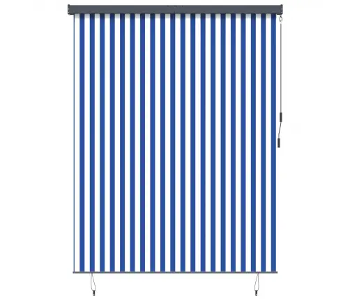 Āra Ruļļu Žalūzija Regulējams Zils Un Balts 200 X 250 Cm Audums Vidaxl