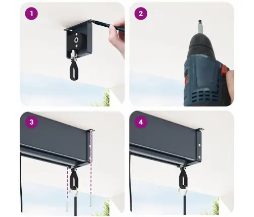 Āra Ruļļu Žalūzija Regulējams Zils Un Balts 200 X 250 Cm Audums Vidaxl