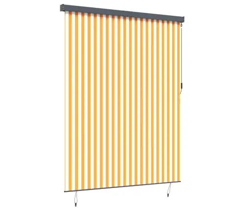 Āra Ruļļu Žalūzija Striped Oranža Un Balta 200 X 250 Cm Audums Vidaxl