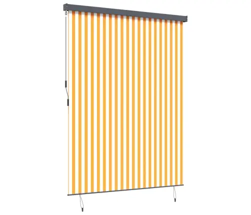 Āra Ruļļu Žalūzija Striped Oranža Un Balta 200 X 250 Cm Audums Vidaxl