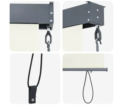 Āra Ruļļu Žalūzija Regulējams Krēmkrāsa 200 X 250 Cm Audums Vidaxl