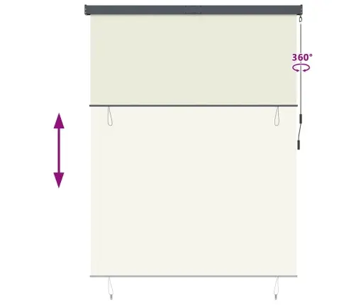 Āra Ruļļu Žalūzija Regulējams Krēmkrāsa 200 X 250 Cm Audums Vidaxl