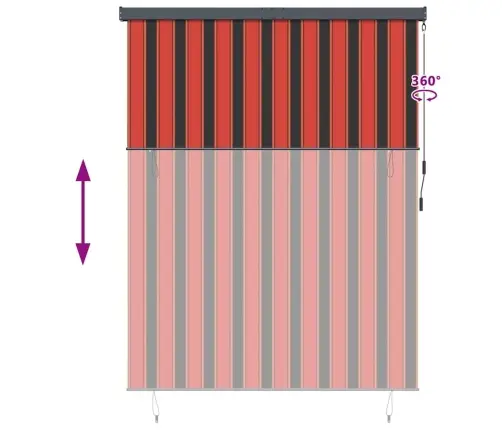 Āra Ruļļu Žalūzija Oranža Un Brūna 200 X 250 Cm Audums Vidaxl