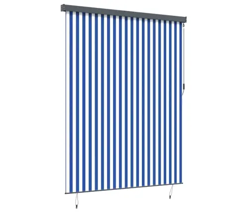Välis Rulli Kardin Striped Sinine Ja Valge 220 X 250 Cm Kangas Välis Rulli Kardin Striped Sinine Ja Valge 220 X 250 Cm Kangas