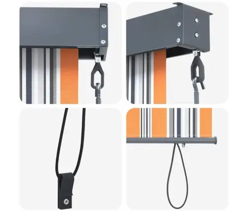 Āra Ruļļu Žalūzija Dzeltena Ar Zilu 220 X 250 Cm Audums Vidaxl