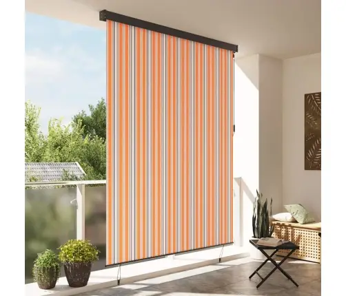 Āra Ruļļu Žalūzija Dzeltena Ar Zilu 220 X 250 Cm Audums Vidaxl