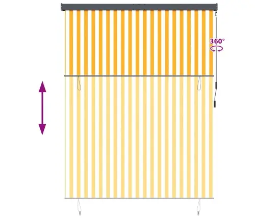 Välis Rulli Kardin Oranž Ja Valge 220 X 250 Cm Kangas Välis Rulli Kardin Oranž Ja Valge 220 X 250 Cm Kangas