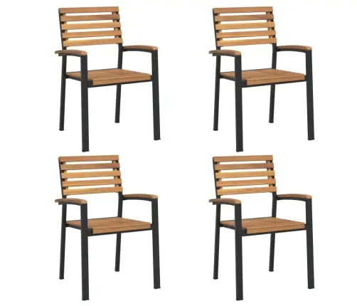 Dārza Krēsli, 4 Gab., Akācijas Koks, Saliekami Viens Uz Otra Vidaxl