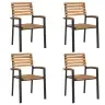 Dārza Krēsli, 4 Gab., Akācijas Koks, Saliekami Viens Uz Otra Vidaxl
