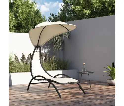 Sauļošanās Zvilnis Ar Jumtu, Bēšs, 167X80X195 Cm, Audums Vidaxl Sauļošanās Zvilnis Ar Jumtu, Bēšs, 167X80X195 Cm, Audums Vidaxl