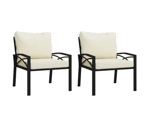 Dārza Krēsli, Smilškrāsas Matrači, 2 Gab., 68X76X79 Cm, Tērauds Vidaxl