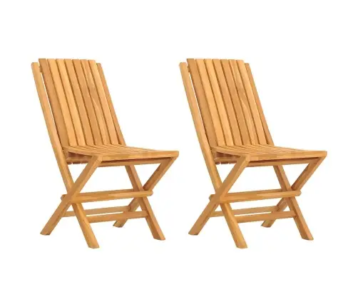 Saliekami Dārza Krēsli, 2 Gab., 47X47X89 Cm, Masīvs Tīkkoks Vidaxl