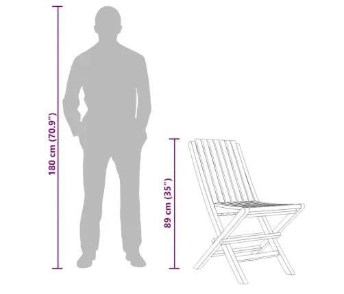 Saliekami Dārza Krēsli, 2 Gab., 47X47X89 Cm, Masīvs Tīkkoks Vidaxl