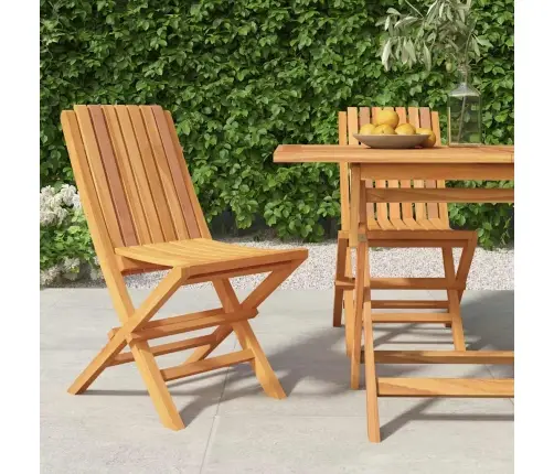 Saliekami Dārza Krēsli, 2 Gab., 47X47X89 Cm, Masīvs Tīkkoks Vidaxl