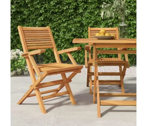 Saliekami Dārza Krēsli, 2 Gab., 55X62X90 Cm, Masīvs Tīkkoks Vidaxl