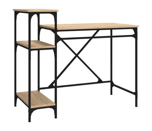 Rakstāmgalds Ar Plauktiem, 105X50X90 Cm, Inženierijas Koks Vidaxl