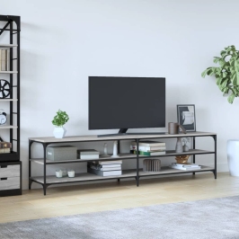 Tv Skapītis, Pelēks, 200X30X50 Cm, Inženierijas Koks, Metāls Vidaxl
