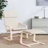 Atpūtas Krēsls, Krēmkrāsas Audums Vidaxl