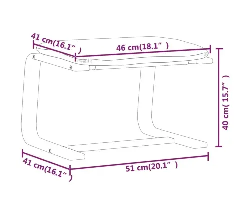 Jalapink, Must, 51 X 41 X 40 cm Kangas
