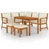 6-Daļīgs Dārza Mēbeļu Komplekts, Matrači, Akācijas Masīvkoks Vidaxl