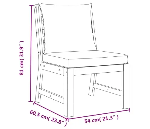 5-Daļīgs Dārza Mēbeļu Komplekts, Matrači, Akācijas Masīvkoks Vidaxl