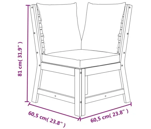 5-Daļīgs Dārza Mēbeļu Komplekts, Matrači, Akācijas Masīvkoks Vidaxl