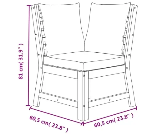 7-Daļīgs Dārza Mēbeļu Komplekts Ar Matračiem, Akācijas Koks Vidaxl
