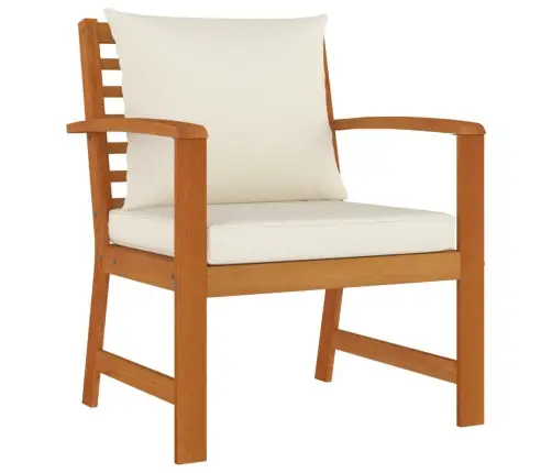 4-Daļīgs Dārza Mēbeļu Komplekts Ar Matračiem, Akācijas Koks Vidaxl