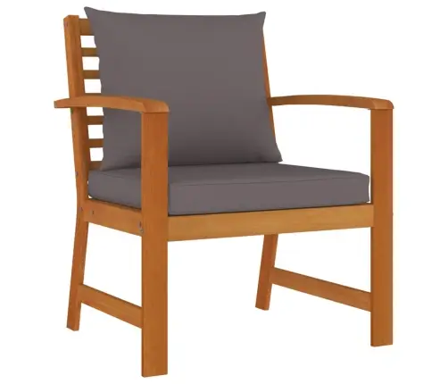 4-Daļīgs Dārza Mēbeļu Komplekts Ar Matračiem, Akācijas Koks Vidaxl