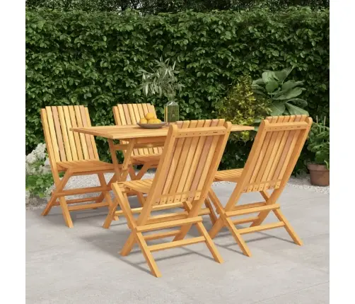 Sodo Valgomojo Baldų Komplektas, 5 Dalių, Tikmedžio Masyvas