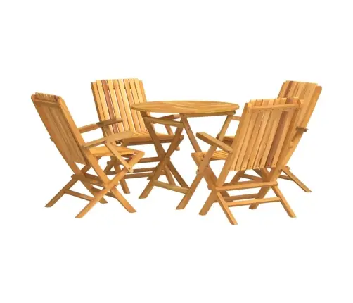 Sodo Valgomojo Baldų Komplektas, 5 Dalių, Tikmedžio Masyvas