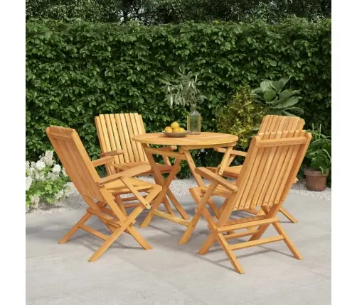 Sodo Valgomojo Baldų Komplektas, 5 Dalių, Tikmedžio Masyvas