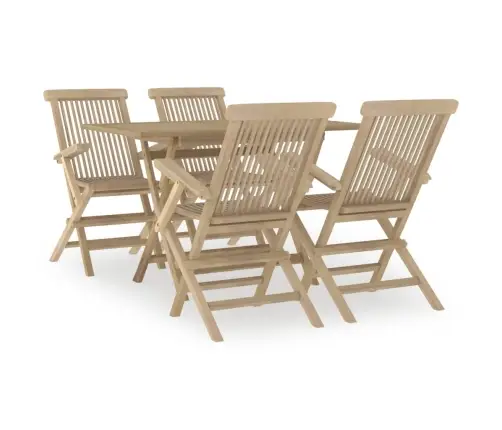 Piecdaļīgs Dārza Mēbeļu Komplekts, Pelēks, Masīvs Tīkkoks Vidaxl