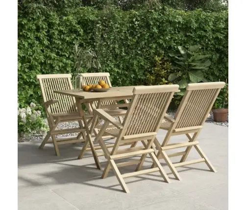 Piecdaļīgs Dārza Mēbeļu Komplekts, Pelēks, Masīvs Tīkkoks Vidaxl