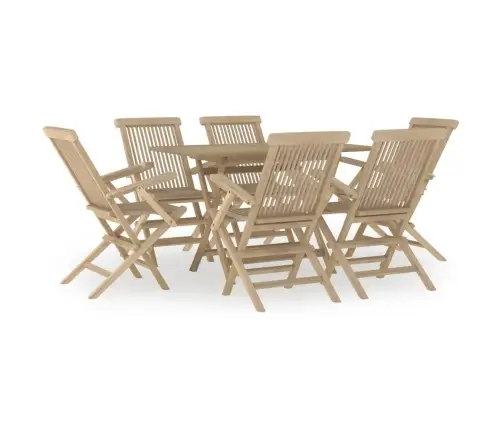 7-Daļīgs Dārza Ēdamgalda Komplekts, Masīvs Tīkkoks Vidaxl