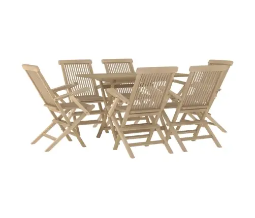 7-Daļīgs Dārza Ēdamgalda Komplekts, Masīvs Tīkkoks Vidaxl