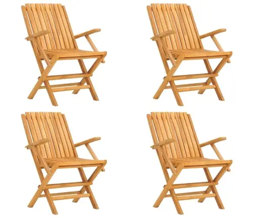 Sulankstomos Sodo Kėdės, 4Vnt., 61X67X90cm Tikmedžio Masyvas