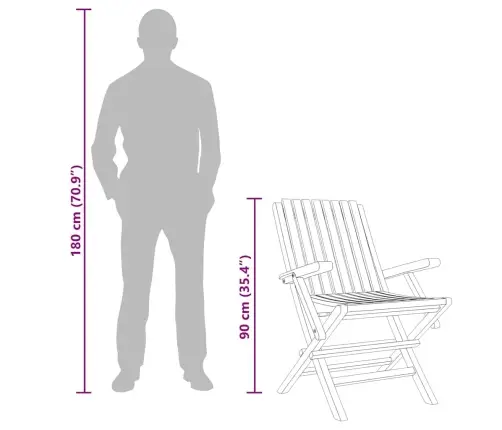 Sulankstomos Sodo Kėdės, 4Vnt., 61X67X90cm Tikmedžio Masyvas