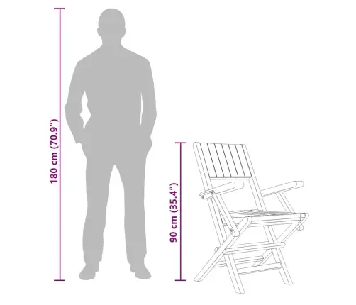 Saliekami Dārza Krēsli, 8 Gab., 55X61X90 Cm, Masīvs Tīkkoks Vidaxl