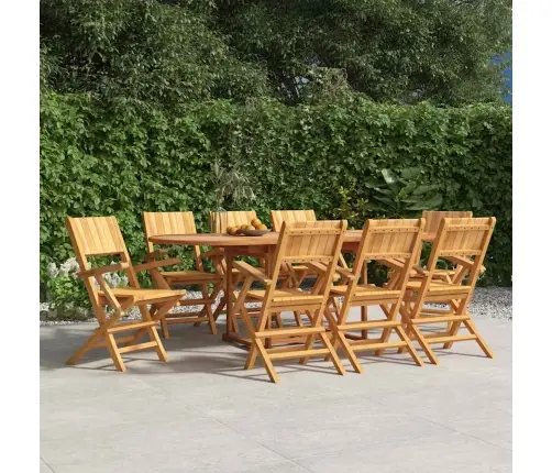 Saliekami Dārza Krēsli, 8 Gab., 55X61X90 Cm, Masīvs Tīkkoks Vidaxl