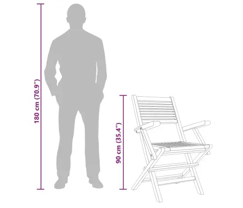 Sulankstomos Sodo Kėdės, 4Vnt., 55X62X90cm Tikmedžio Masyvas