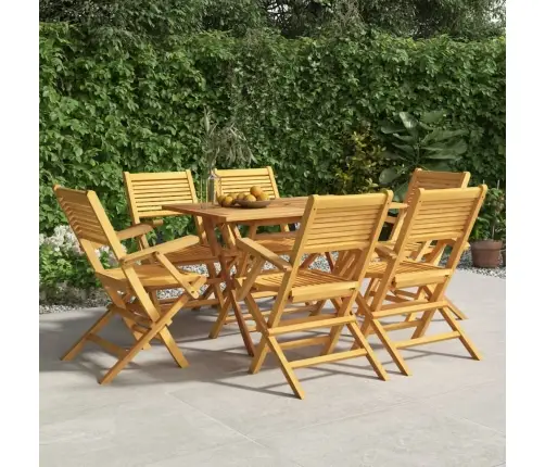 Sulankstomos Sodo Kėdės, 6Vnt., 55X62X90cm Tikmedžio Masyvas